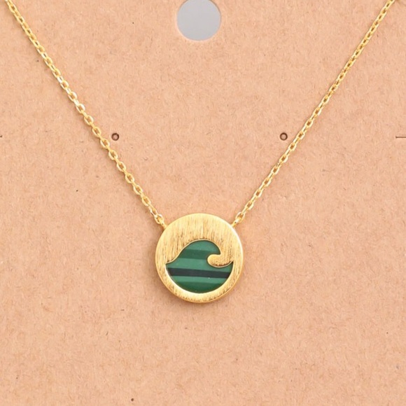 Mini Wave Charm Coin Necklace Gold - Picture 3 of 3